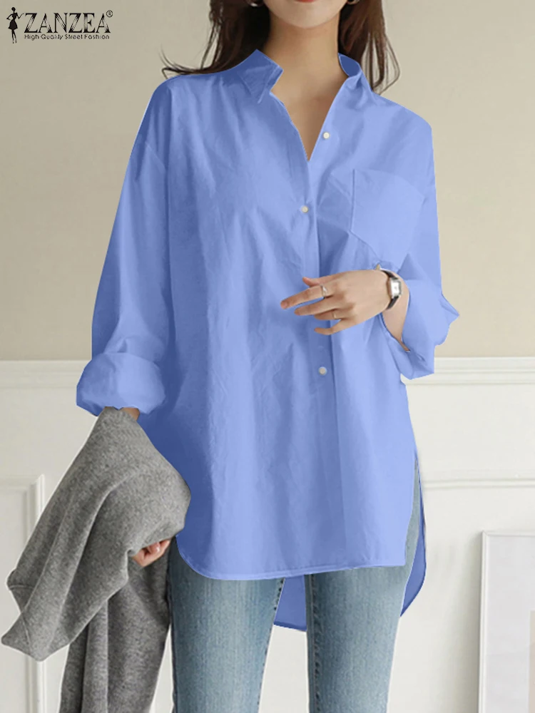 ZANZEA Fashion Women Shirt Spring Lapel Neck Long Sleeve Tops Casual OL Work Blusas Solid Cotton Blouse Irregular Tunic Oversize
ZANZEA Fashion Women Shirt Spring Lapel Neck Long Sleeve Tops Casual OL Work Blusas Solid Cotton Blouse Irregular Tunic Oversize