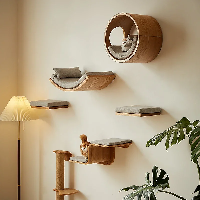 Wall-Mounted Cat Climbing Shelf Wooden Cat Tree Cat Scratching Post Jumping Platform Hide House Grinding Claws Toy Pet Furniture
Wall-Mounted Cat Climbing Shelf Wooden Cat Tree Cat Scratching Post Jumping Platform Hide House Grinding Claws Toy Pet Furniture