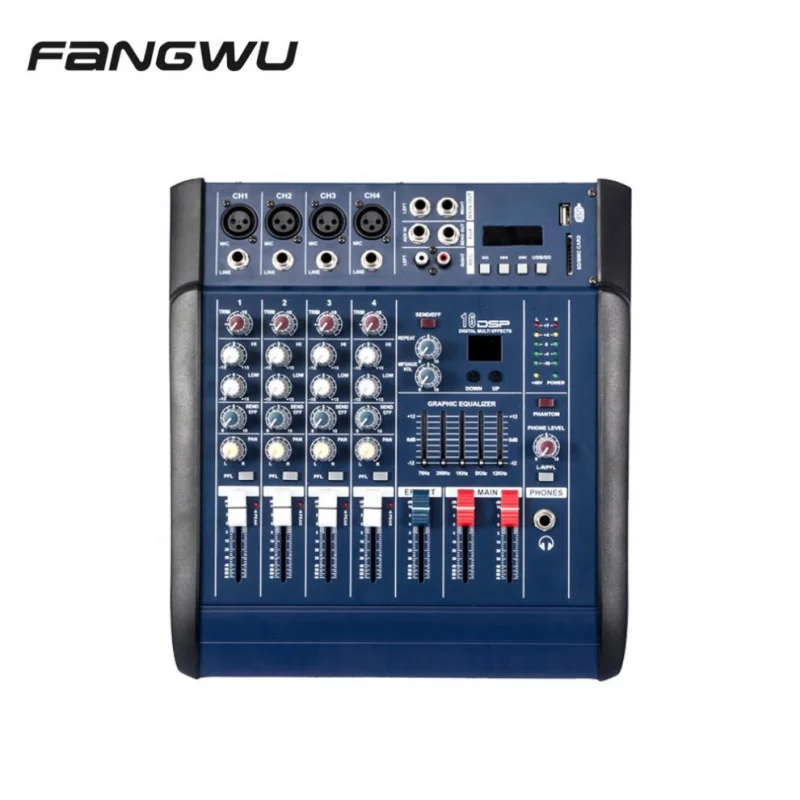 Китайский производитель: 4-канальный USB BT усилитель-микшер 402D
Китайский производитель: 4-канальный USB BT усилитель-микшер 402D