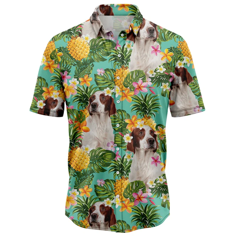 Tropical Pineapple Dog Pattern Hawaiian Shirts Summer Casual Short Sleeve 3D Printed Blouse Loose Breathable Lapel Button Shirt
Tropical Pineapple Dog Pattern Hawaiian Shirts Summer Casual Short Sleeve 3D Printed Blouse Loose Breathable Lapel Button Shirt