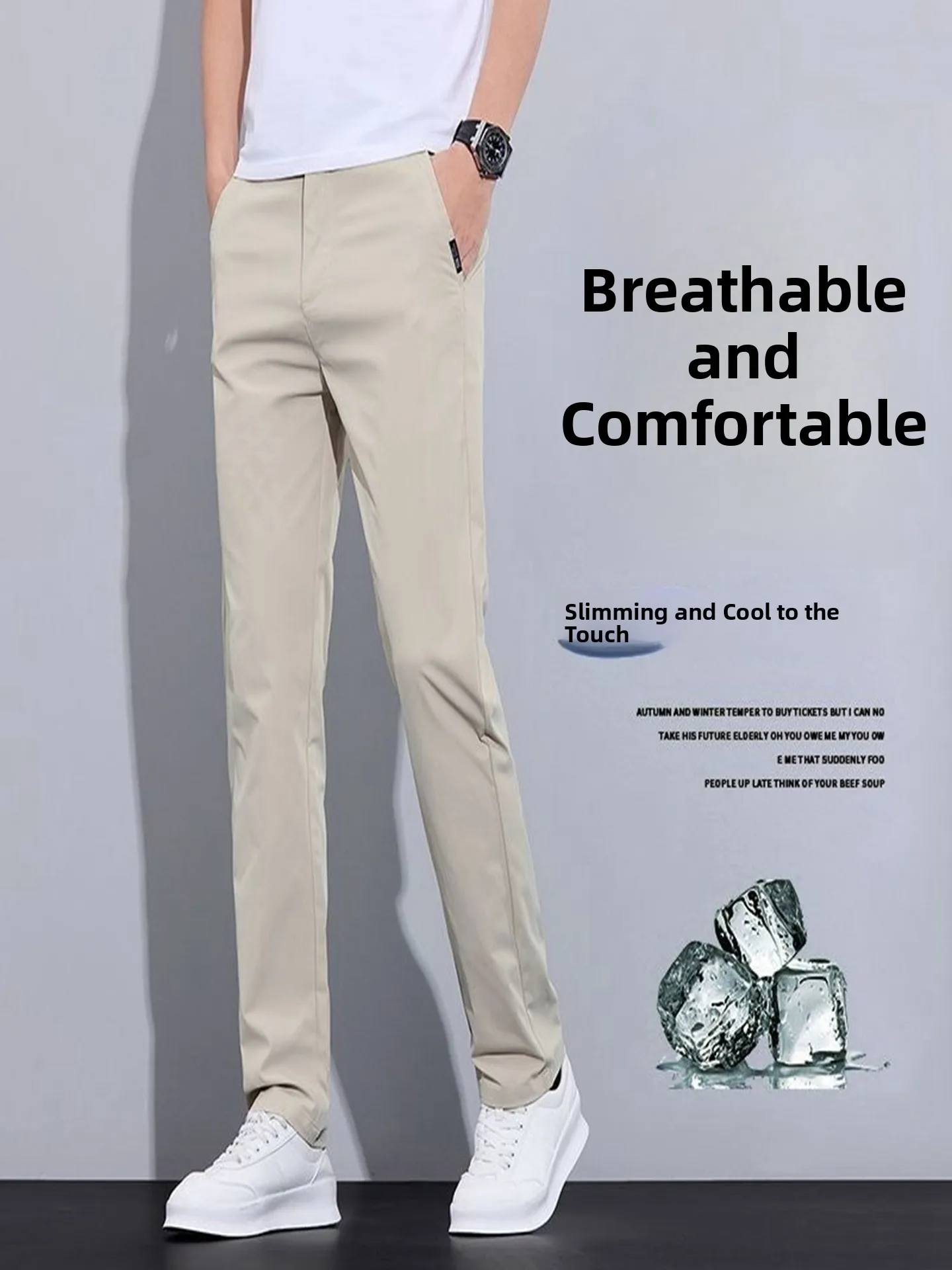 Ultra-Thin Ice Silk Casual Pants for Men Elastic Waist Straight Leg Busin West Pants Summer Wear Resistant Work Trousers
Ultra-Thin Ice Silk Casual Pants for Men Elastic Waist Straight Leg Busin West Pants Summer Wear Resistant Work Trousers