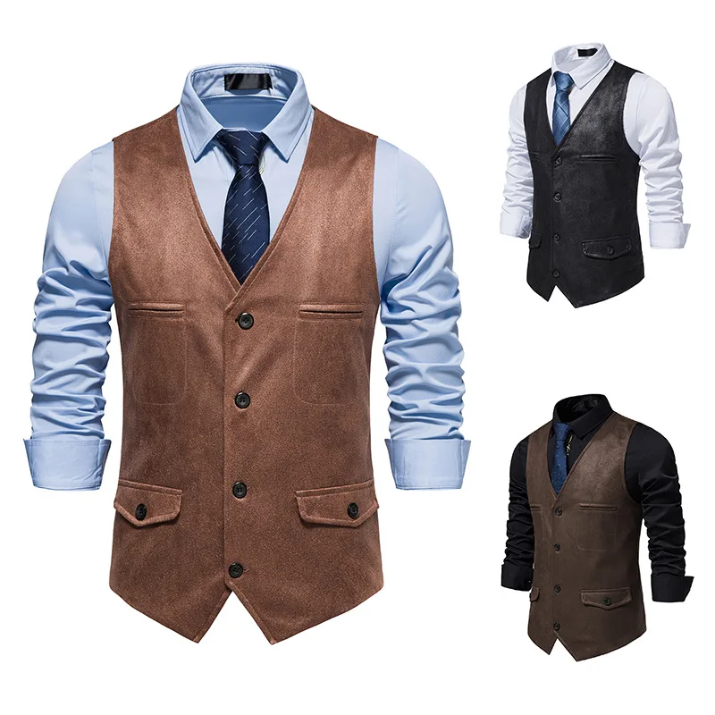 Men Suit Vest Suede Waistcoat Business Wedding Casual V Neck Collar Men's Dress Male Blazer Vests Formal Party Fashion Vest V11
Men Suit Vest Suede Waistcoat Business Wedding Casual V Neck Collar Men's Dress Male Blazer Vests Formal Party Fashion Vest V11