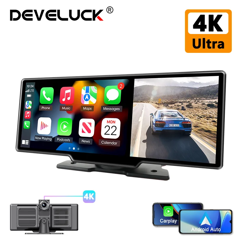 Universal 10.26 Inch Dash Cam 4K 2160P Rearview Camera Carplay & Android Auto Car DVR GPS Navigation Voice Control BT FM Monitor
Universal 10.26 Inch Dash Cam 4K 2160P Rearview Camera Carplay & Android Auto Car DVR GPS Navigation Voice Control BT FM Monitor