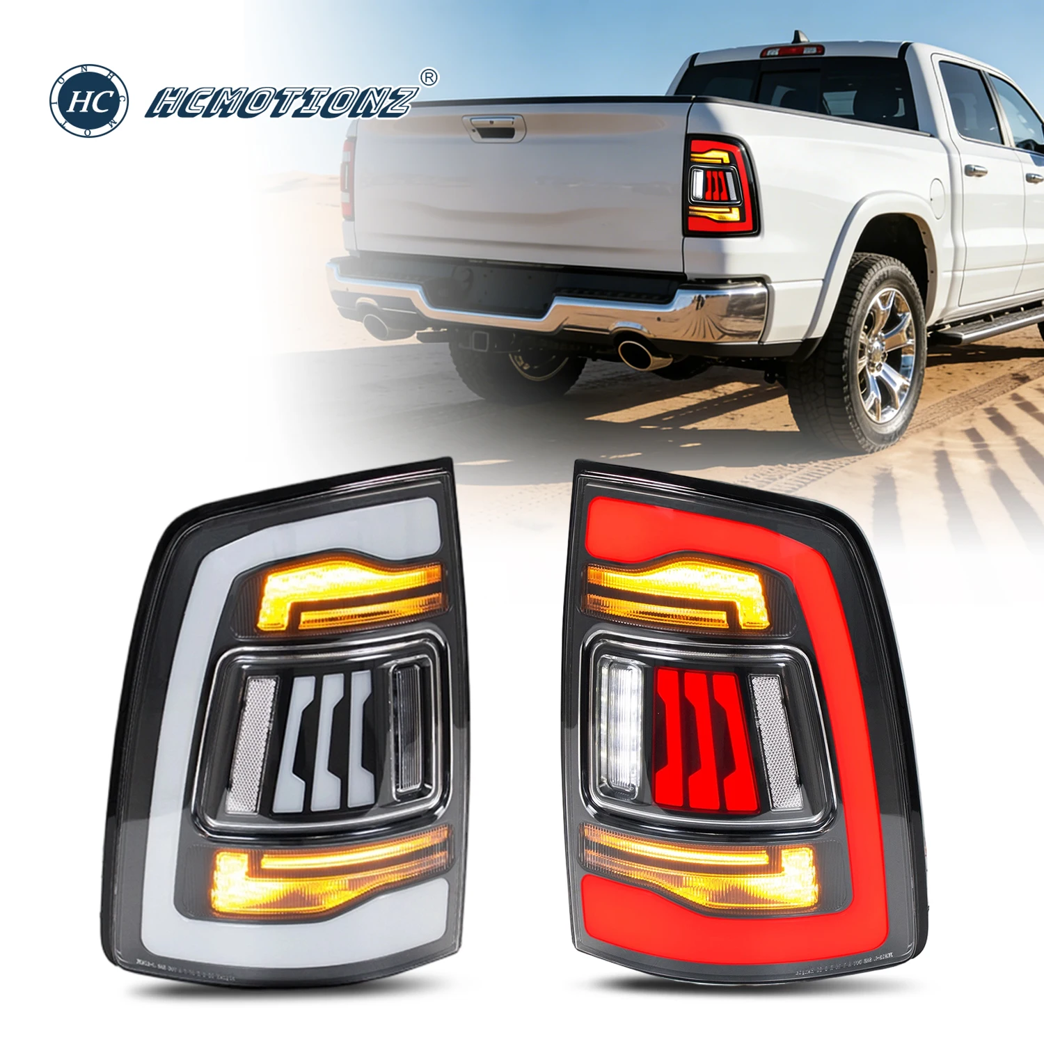 HCMOTIONZ LED Tail Lights for Dodge Ram 1500 2500 3500 2019-2024 Start up Animation DRL Car Back Lamps Assembly
HCMOTIONZ LED Tail Lights for Dodge Ram 1500 2500 3500 2019-2024 Start up Animation DRL Car Back Lamps Assembly