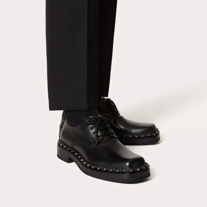 Studded Square Toe Lace-Up Men Shoes Office Business Dress Wedding Shoes Genuine Leather Men Casual Spring Summer Male Shoes
Studded Square Toe Lace-Up Men Shoes Office Business Dress Wedding Shoes Genuine Leather Men Casual Spring Summer Male Shoes