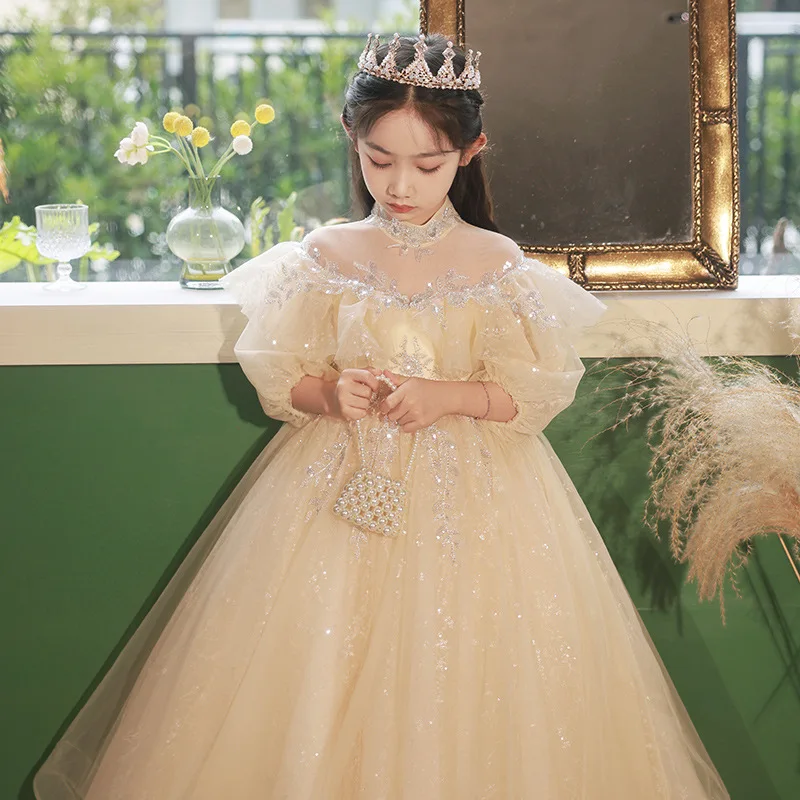 Children's Princess Dress Flower Girl Wedding Little Girl Host Piano Performance Costume Girls' Evening Dress Long Sleeve Spring
Children's Princess Dress Flower Girl Wedding Little Girl Host Piano Performance Costume Girls' Evening Dress Long Sleeve Spring