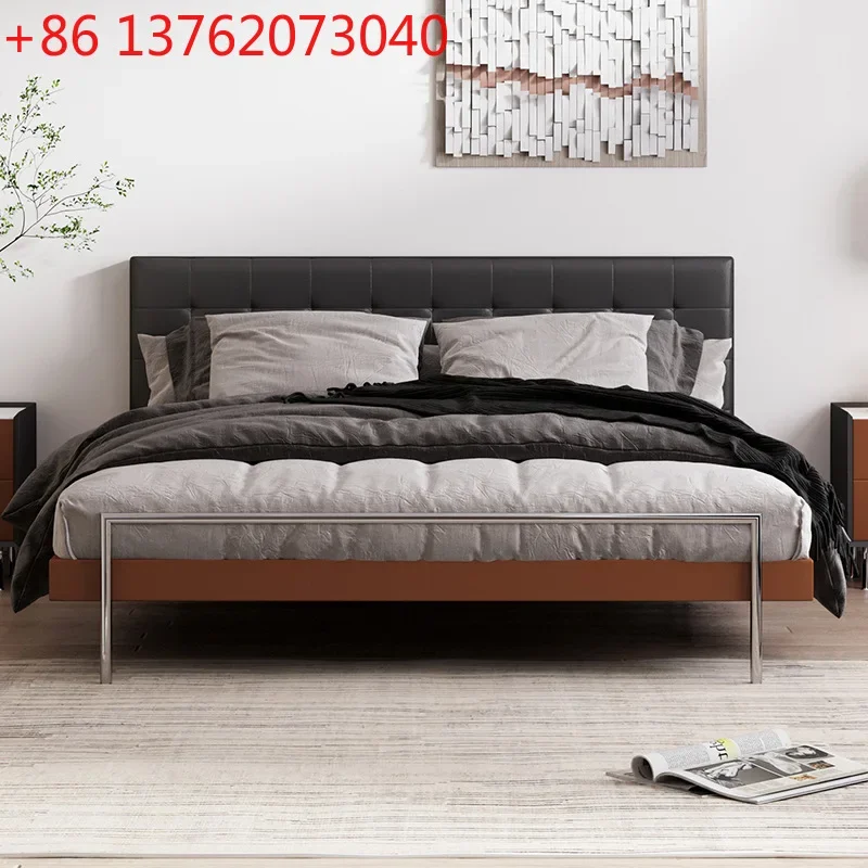 Nordic leather bed simple modern retro soft bag master bedroom wedding bed medieval leather art double bed
Nordic leather bed simple modern retro soft bag master bedroom wedding bed medieval leather art double bed