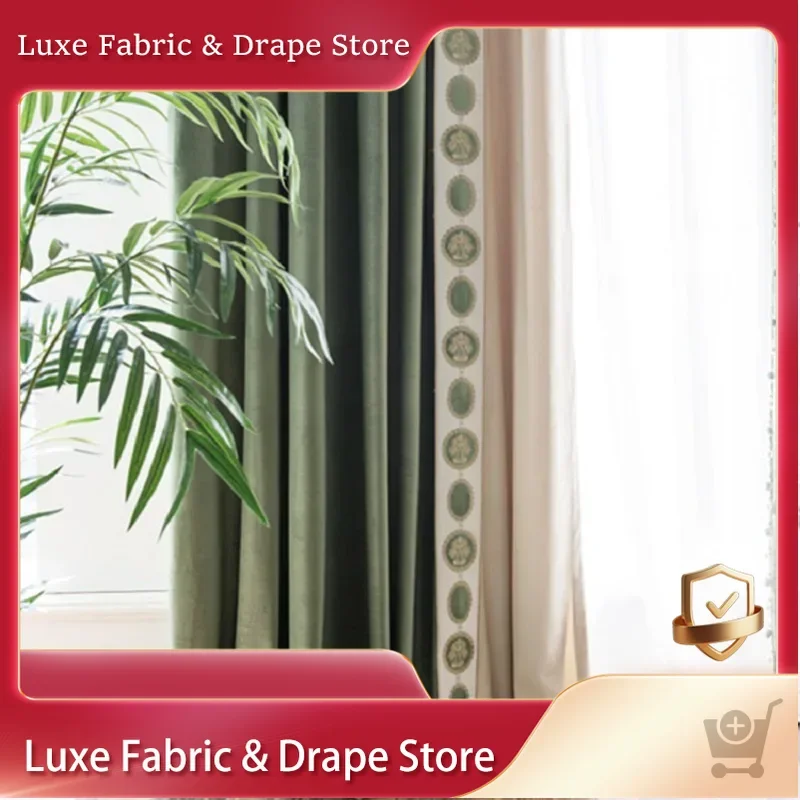 Curtains for Living Dining Room Bedroom Thick Velvet German Cotton Velvet Contrast Stitching Windows Door Kitchen Green Fresh
Curtains for Living Dining Room Bedroom Thick Velvet German Cotton Velvet Contrast Stitching Windows Door Kitchen Green Fresh