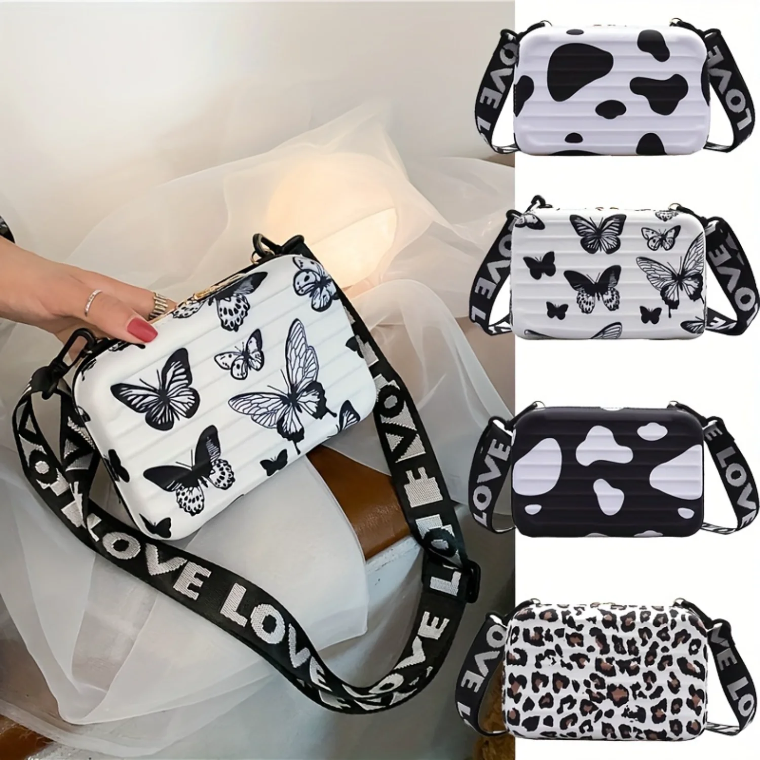 Print Suitcase Box Bag, Hard Shell Crossbody Mini Travel Phone Bag - Accessories Kit
Print Suitcase Box Bag, Hard Shell Crossbody Mini Travel Phone Bag - Accessories Kit