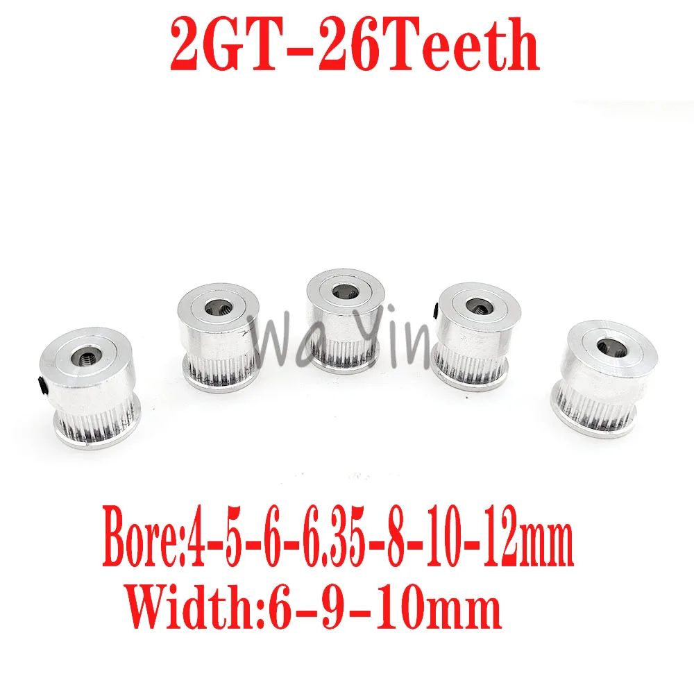 Timing Pulley Bandwidth 6/9/10mm Inner 26Teeth Hole 5-6-6.35-8-12mm Drive Wheel Synchronous Wheel Pulley 2GT-26T
Timing Pulley Bandwidth 6/9/10mm Inner 26Teeth Hole 5-6-6.35-8-12mm Drive Wheel Synchronous Wheel Pulley 2GT-26T