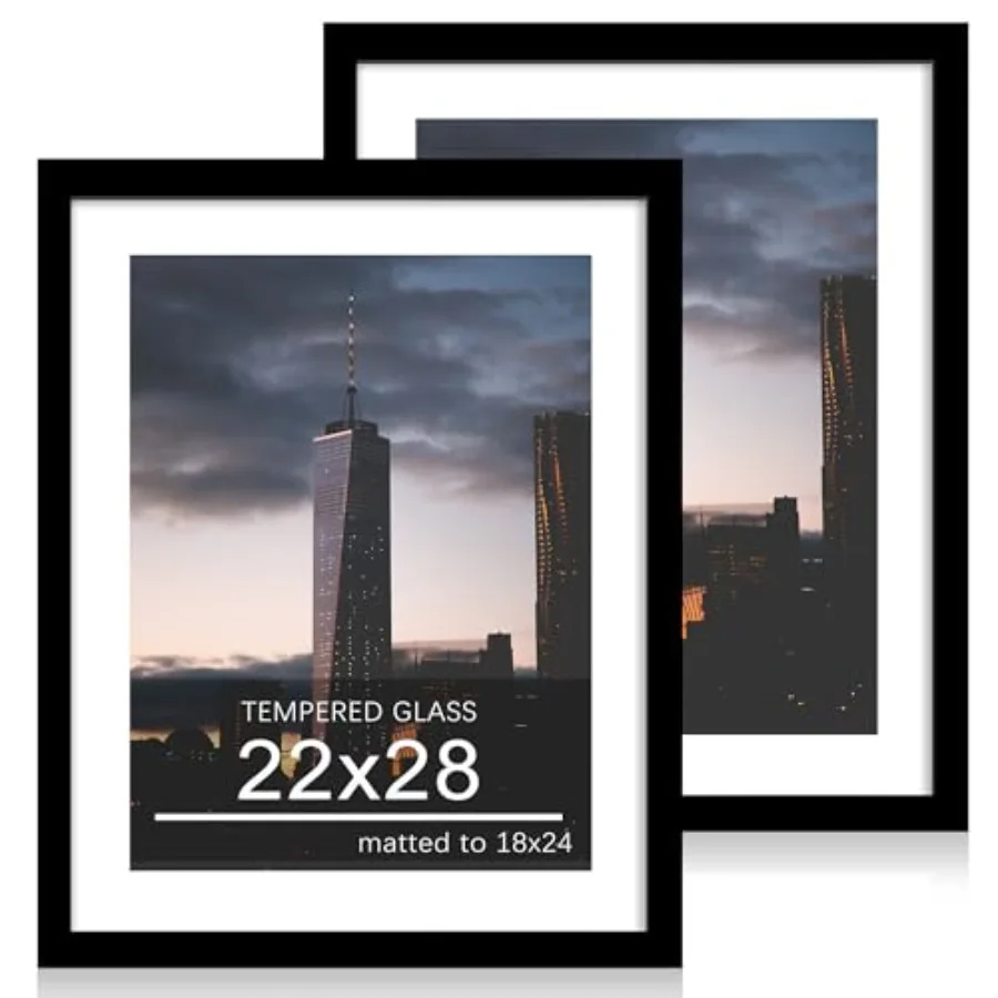 22x28 Picture Frame Set of 2, 22 x 28 Wood Poster Frames with Mat for 18x24, Wooden Photo Frames with Tempered Glass Cover for
22x28 Picture Frame Set of 2, 22 x 28 Wood Poster Frames with Mat for 18x24, Wooden Photo Frames with Tempered Glass Cover for