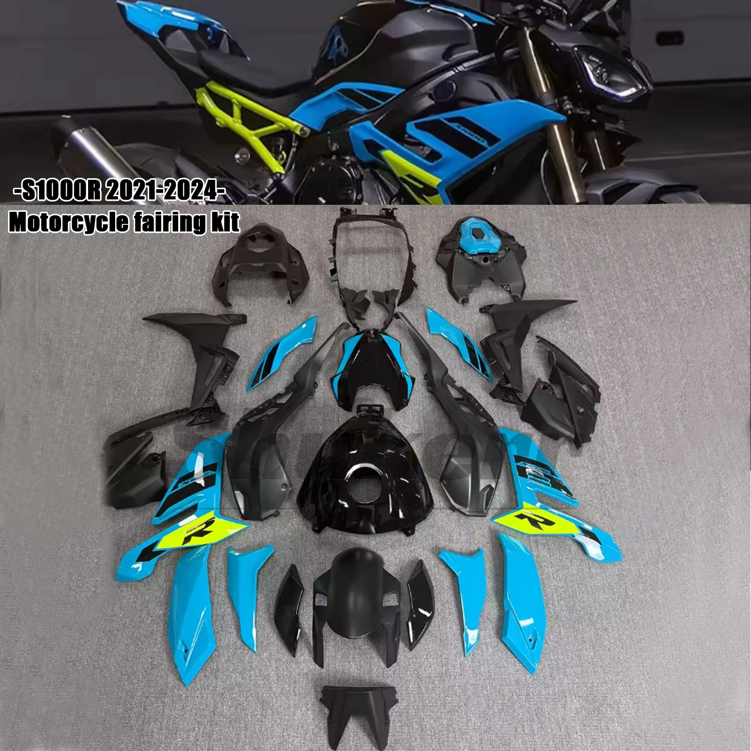 Fit for Bmw S1000R 2021-2024 2022 2023 New Abs Motorcycle Plastic Fairing Kit Injection Mold Bodywork Panel Kit Blue Black
Fit for Bmw S1000R 2021-2024 2022 2023 New Abs Motorcycle Plastic Fairing Kit Injection Mold Bodywork Panel Kit Blue Black