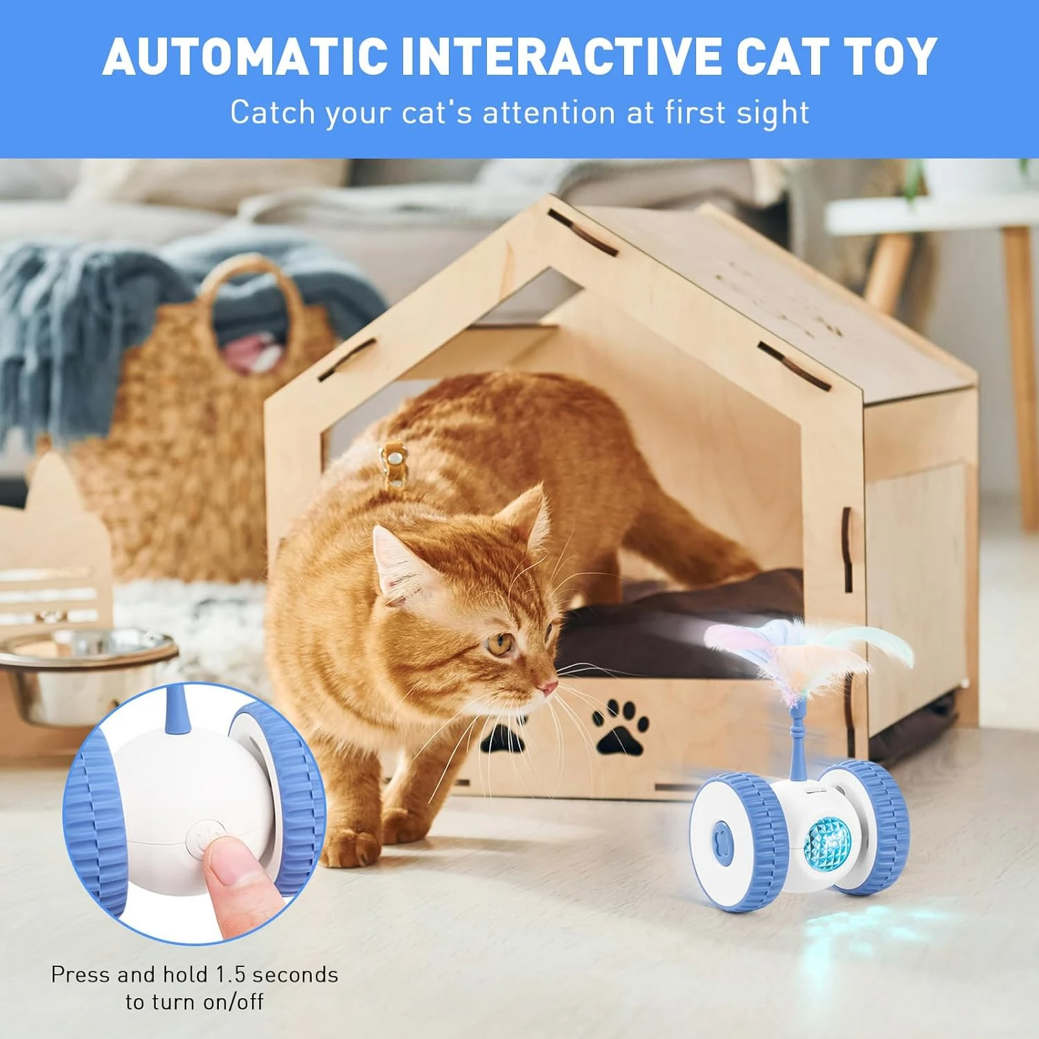 Engaging Smart Interactive USB Rechargeable Cat Toys with Colorful Light and Feather Wand - Entertaining, Stimulating, and Ideal
Engaging Smart Interactive USB Rechargeable Cat Toys with Colorful Light and Feather Wand - Entertaining, Stimulating, and Ideal