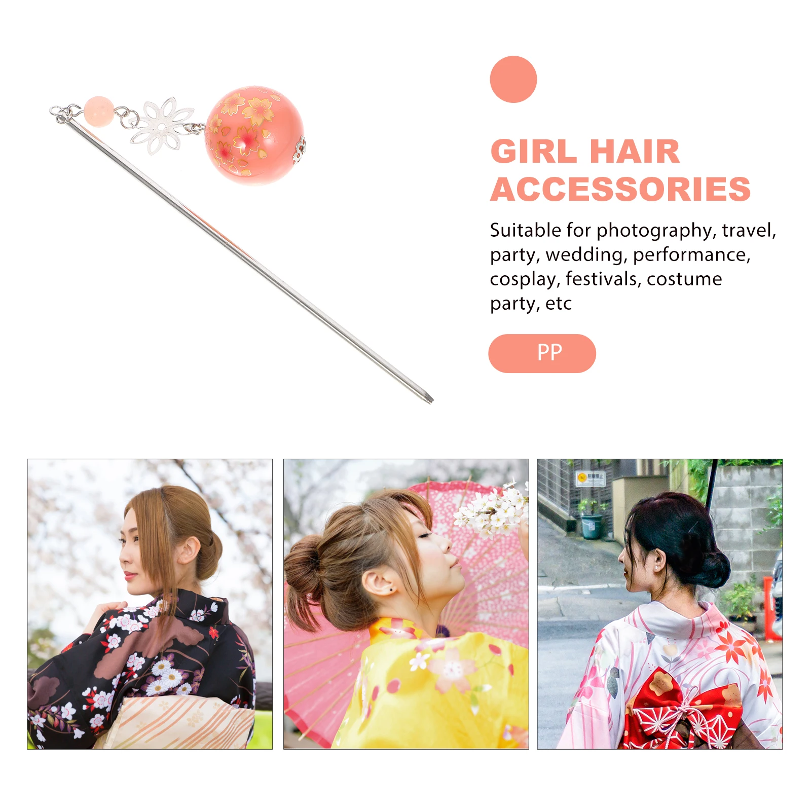 Japanese Style Cherry Blossom Hairpin Elegant Hair Stick for Photography Weddings Parties Cosplay Hair Accessories for Women
Japanese Style Cherry Blossom Hairpin Elegant Hair Stick for Photography Weddings Parties Cosplay Hair Accessories for Women