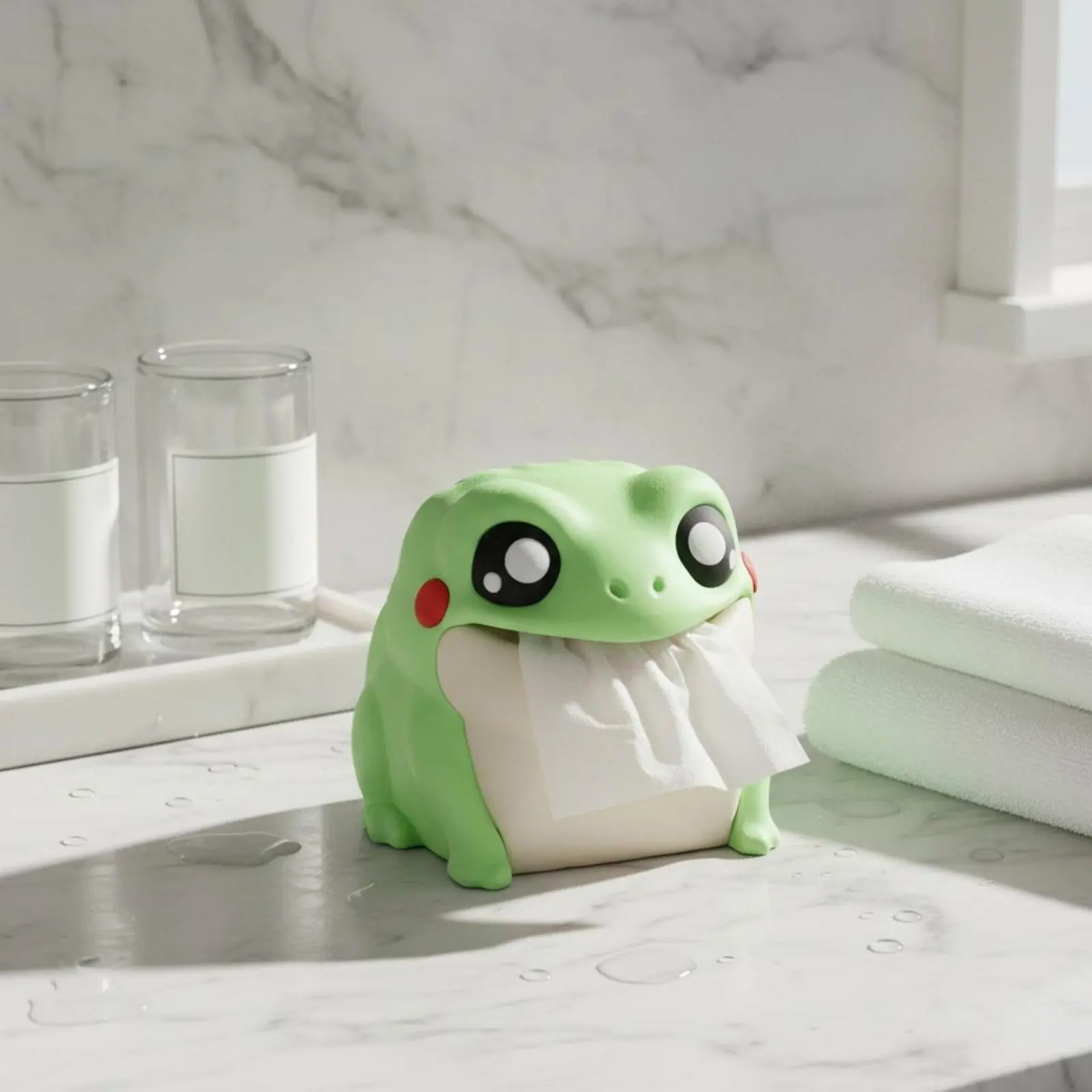 Cartoon Frog Tissue Box Flip-Accessible Belly Home Decor Bathroom Accessory for Children
Cartoon Frog Tissue Box Flip-Accessible Belly Home Decor Bathroom Accessory for Children