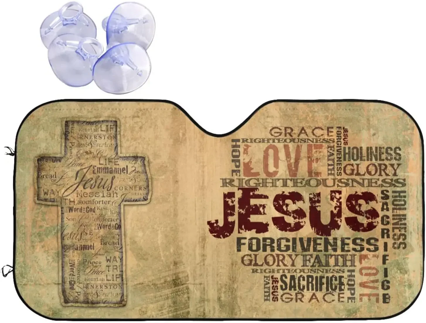 Bible Verse Jesus Cross Windshield Sunshade for Car Folding Car Sun Shade for Front Window Auto Sun Visor Heat Protection Car
Bible Verse Jesus Cross Windshield Sunshade for Car Folding Car Sun Shade for Front Window Auto Sun Visor Heat Protection Car