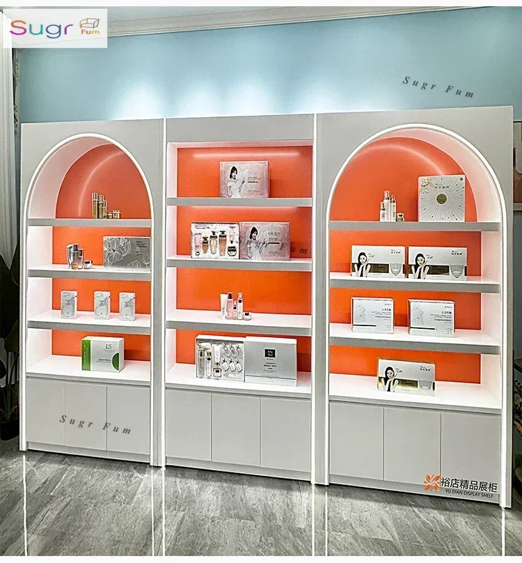 Cosmetics Display Cabinet Beauty Salon Skin Care Products Makeup Nail Polish Barber Shop Orange Paint Display Cabinet with Light
Cosmetics Display Cabinet Beauty Salon Skin Care Products Makeup Nail Polish Barber Shop Orange Paint Display Cabinet with Light
