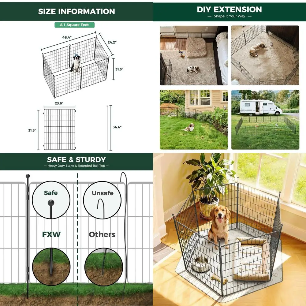 Portable Expandable Dog Playpen for Indoor Exercise, Suitable for Small to Medium Dogs, 32-inch 6 Panels
Portable Expandable Dog Playpen for Indoor Exercise, Suitable for Small to Medium Dogs, 32-inch 6 Panels