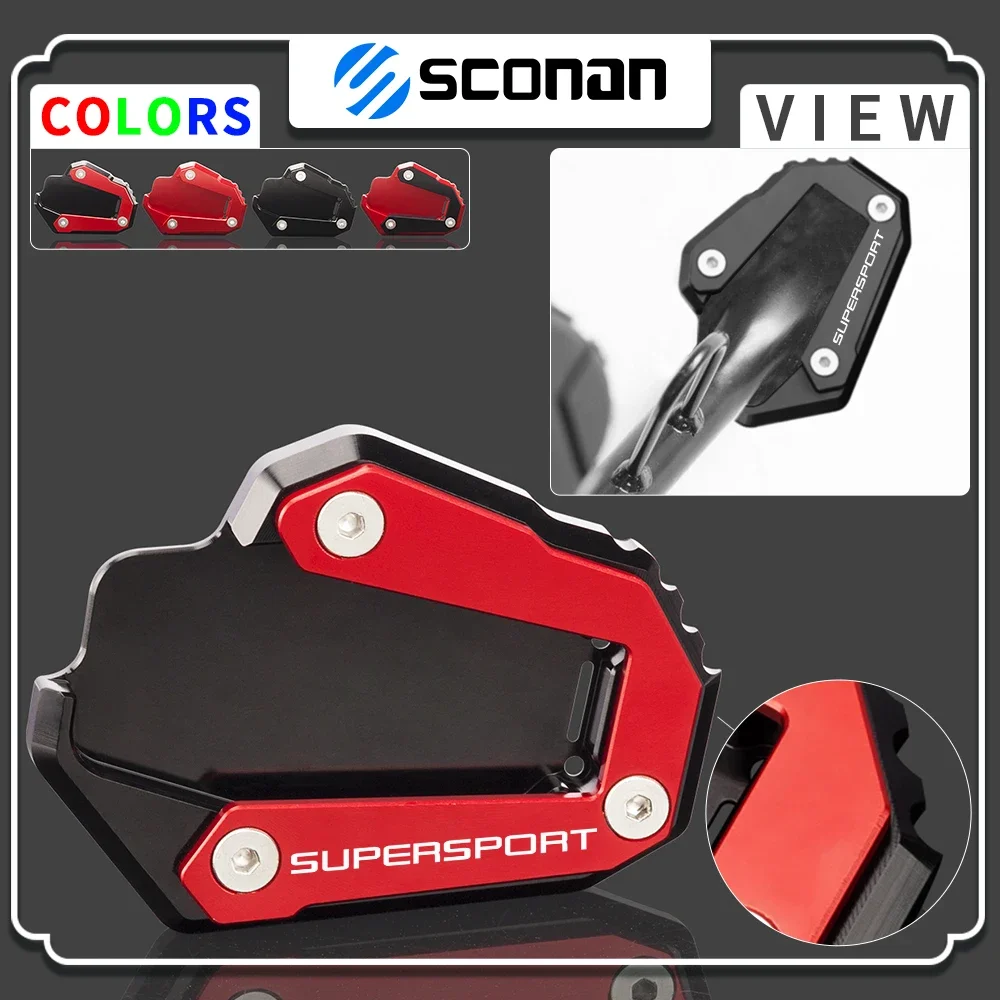 Motorcycle Accessories Aluminum Kickstand Side Stand Extension Pad Plate For Ducati Supersport 950 950S SupersportS 2019 2020 
Motorcycle Accessories Aluminum Kickstand Side Stand Extension Pad Plate For Ducati Supersport 950 950S SupersportS 2019 2020