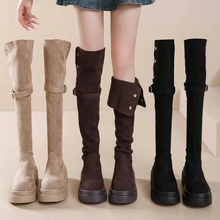 Fashionable Two-Way Wear Long Boots Women's 2025 Spring New Thick Heel Heightening Over-Knee Slimming Knight Boots
Fashionable Two-Way Wear Long Boots Women's 2025 Spring New Thick Heel Heightening Over-Knee Slimming Knight Boots