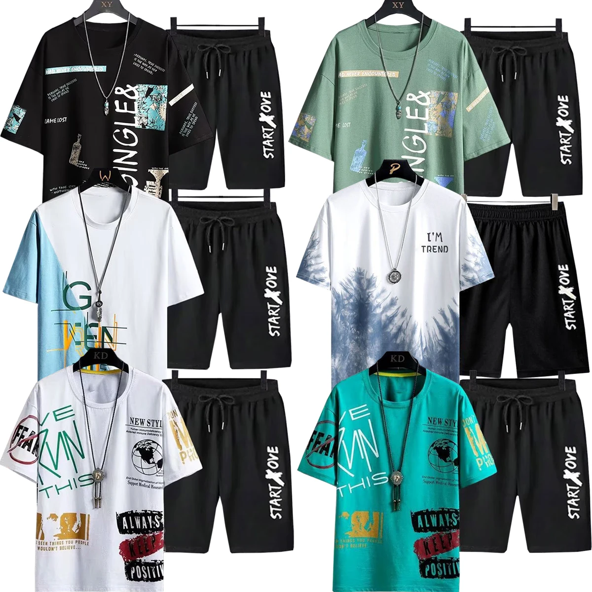 Men's Short Sleeved Shirt Casual Cropped Pants Letter Printed Pattern Spring Summer Sports Youth Student Couple Clothing
Men's Short Sleeved Shirt Casual Cropped Pants Letter Printed Pattern Spring Summer Sports Youth Student Couple Clothing
