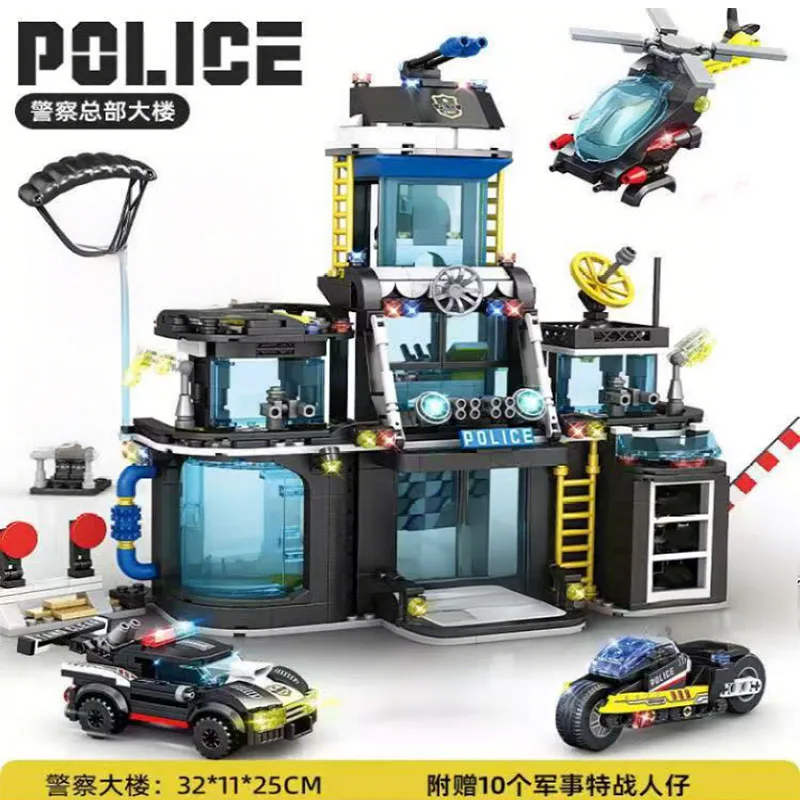 Giant Police Station Architecture Building Blocks Airplane Motorcycle Police Car Building Blocks DIY Children Toy Holiday Gift
Giant Police Station Architecture Building Blocks Airplane Motorcycle Police Car Building Blocks DIY Children Toy Holiday Gift