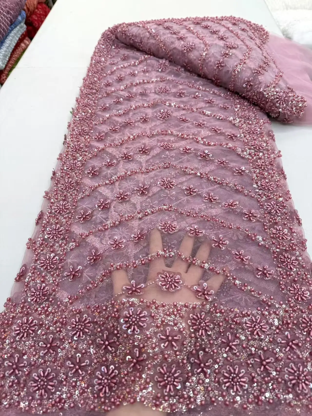 African Lace Fabric 2025 Sky blue High-Grade Nigerian Sequins Handmade Beads French Tulle Lace Fabric For Party Wedding Dres
African Lace Fabric 2025 Sky blue High-Grade Nigerian Sequins Handmade Beads French Tulle Lace Fabric For Party Wedding Dres