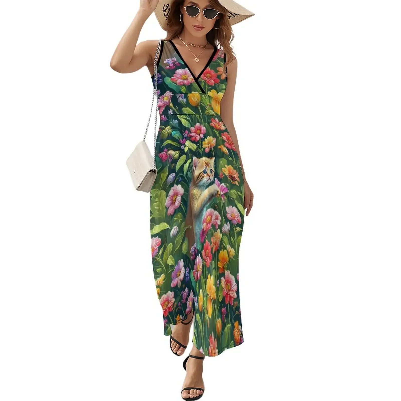 Kitten in The Flower Garden Short-Sleeved Dress party dresses women Women's evening dress luxury dresses Dress
Kitten in The Flower Garden Short-Sleeved Dress party dresses women Women's evening dress luxury dresses Dress