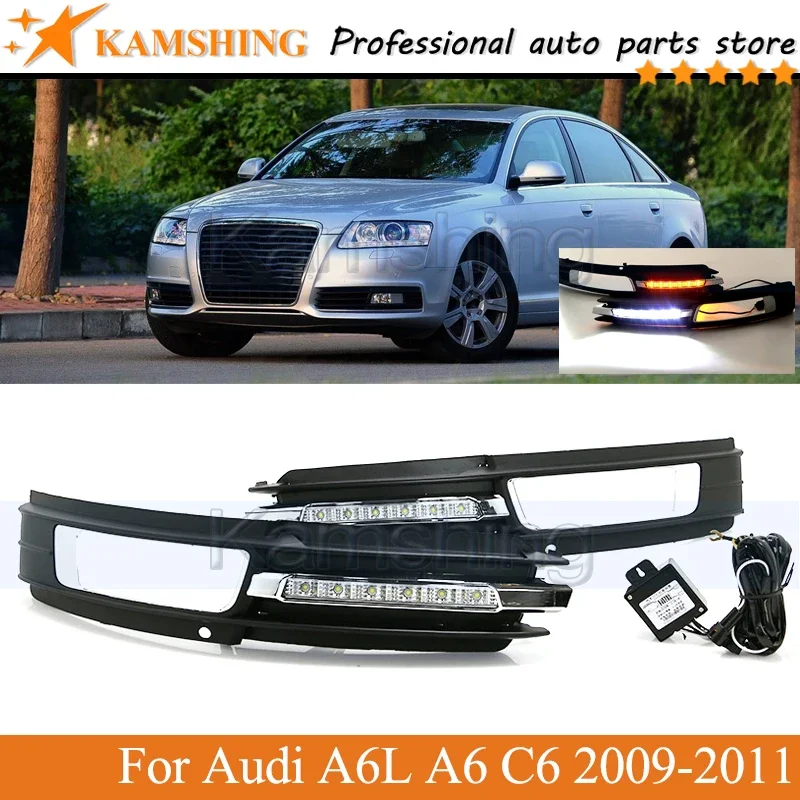 Kamshing Пара светодиодных светильников Refit Front DRL для Audi A6L A6 C6 2009 2010 2011, ходовые огни дневного бампера, лампы
Kamshing Пара светодиодных светильников Refit Front DRL для Audi A6L A6 C6 2009 2010 2011, ходовые огни дневного бампера, лампы