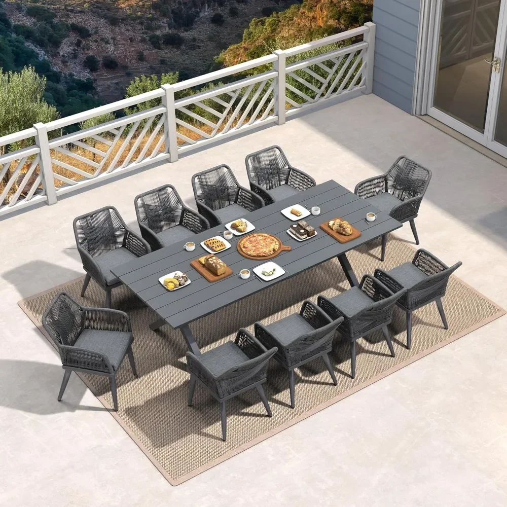 11 Pieces Outdoor Dining Set All-Weather PE Rattan Outdoor Patio Furniture Set with All Aluminum Frame Table and Chairs Set
11 Pieces Outdoor Dining Set All-Weather PE Rattan Outdoor Patio Furniture Set with All Aluminum Frame Table and Chairs Set