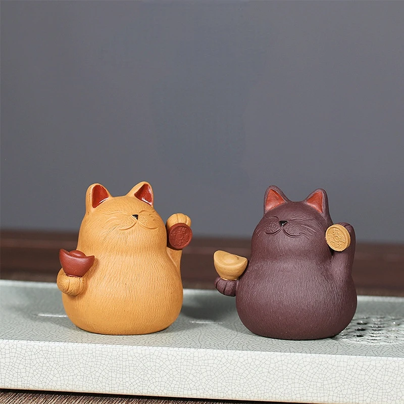 1PC Yixing Purple Clay Small Tea Pet Fortune Cat Figurine Ornament Boutique Tea Accessories Crafts Home Tea Decoration
1PC Yixing Purple Clay Small Tea Pet Fortune Cat Figurine Ornament Boutique Tea Accessories Crafts Home Tea Decoration