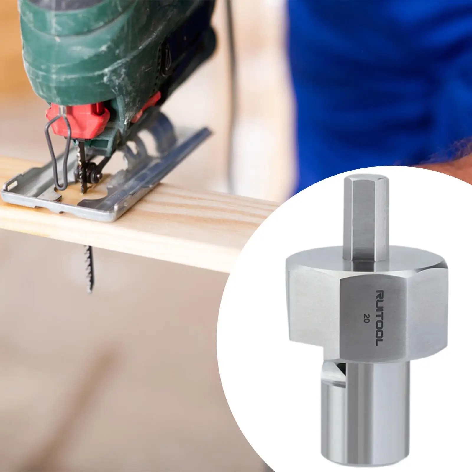 20mm Bench Dog Hole Chamfer Reamer Woodworking Tool Simple Assembly for Shaping Trimming Stainless Steel 9mm Hex Shank
20mm Bench Dog Hole Chamfer Reamer Woodworking Tool Simple Assembly for Shaping Trimming Stainless Steel 9mm Hex Shank