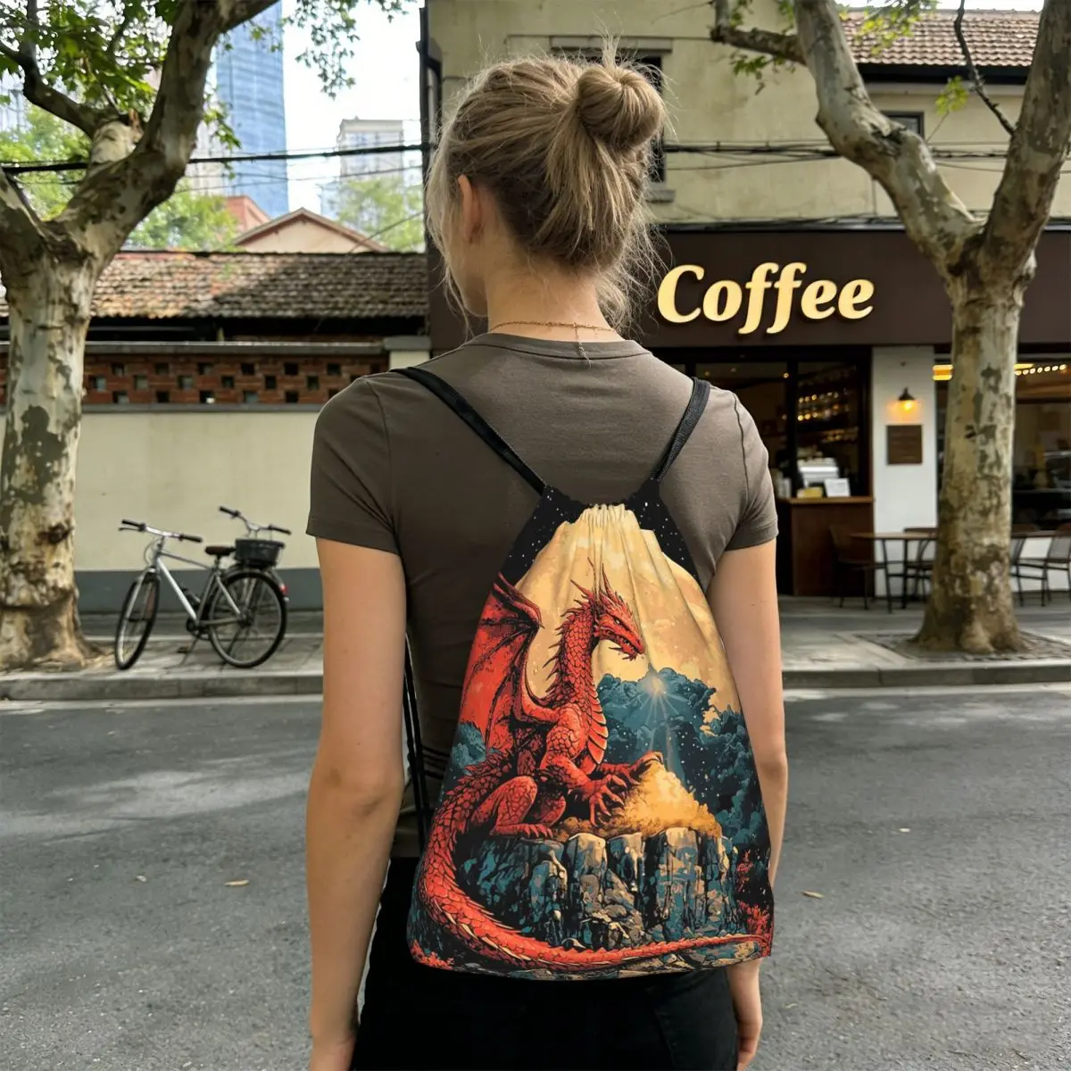 Dragon Red Moon Pattern Backpacks Casual Drawstring Bags Shoes Bag Book Bags for Man Woman Students
Dragon Red Moon Pattern Backpacks Casual Drawstring Bags Shoes Bag Book Bags for Man Woman Students