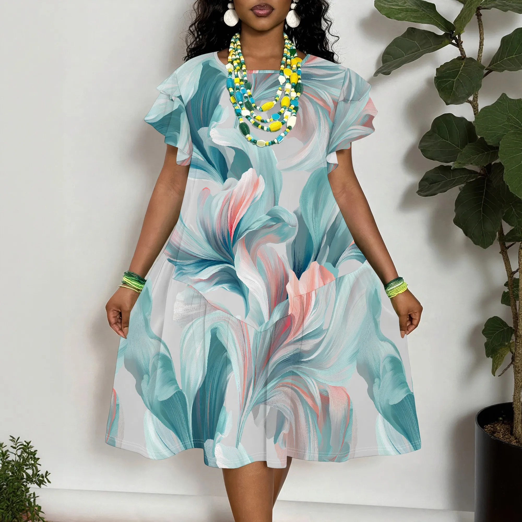 Plus Size Floral Print Short Sleeve Dress for Women XL-6XL Loose Fit A-Line Summer Casual Tunic
Plus Size Floral Print Short Sleeve Dress for Women XL-6XL Loose Fit A-Line Summer Casual Tunic
