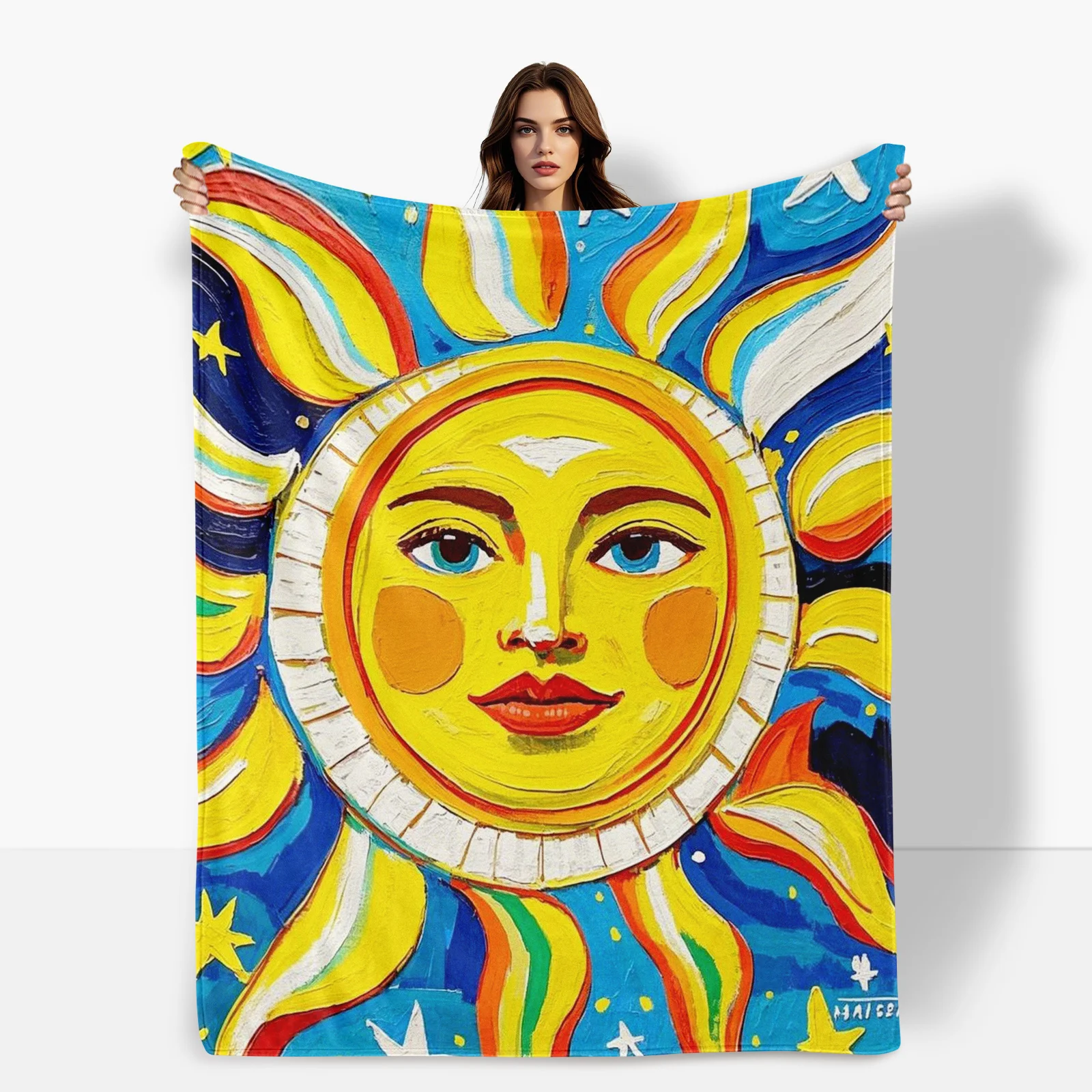 Sun Personified With Stars And Yellow Accents Blanket For Whimsical Decor And Unique Gift For Adults And Celestial Lovers
Sun Personified With Stars And Yellow Accents Blanket For Whimsical Decor And Unique Gift For Adults And Celestial Lovers