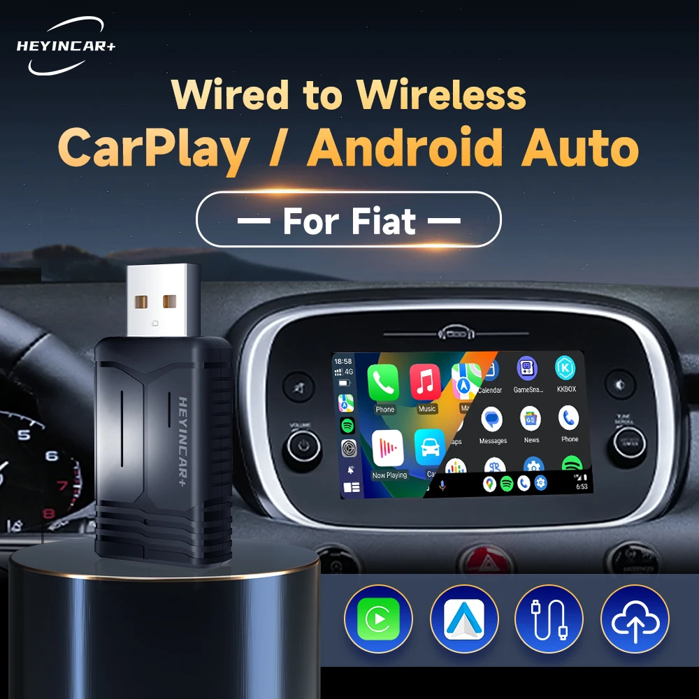 2024 Новый HEYINCAR 2 в 1 беспроводной адаптер Android Авто CarPaly беспроводной ящик для Fiat 500 New500 500X Argo Panda
2024 Новый HEYINCAR 2 в 1 беспроводной адаптер Android Авто CarPaly беспроводной ящик для Fiat 500 New500 500X Argo Panda