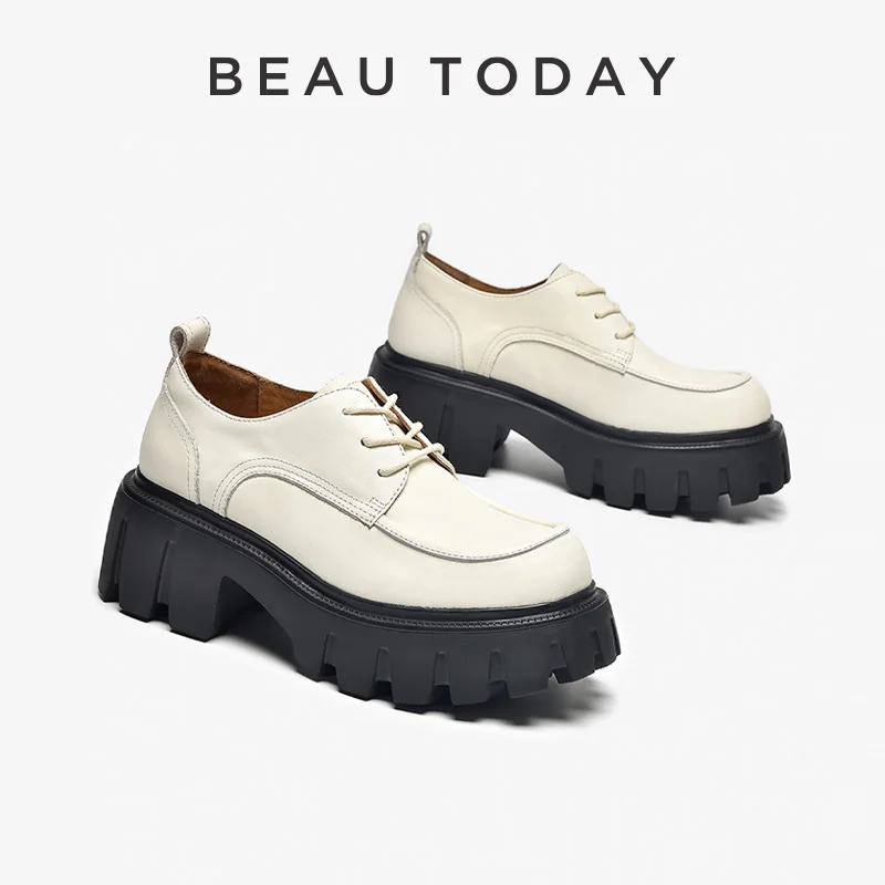 BEAUTODAY Platform Shoes Women Genuine Cow Leather Round Toe Lace-up Chunky Sole Spring Ladies Casual Shoes Handmade 21894S
BEAUTODAY Platform Shoes Women Genuine Cow Leather Round Toe Lace-up Chunky Sole Spring Ladies Casual Shoes Handmade 21894S