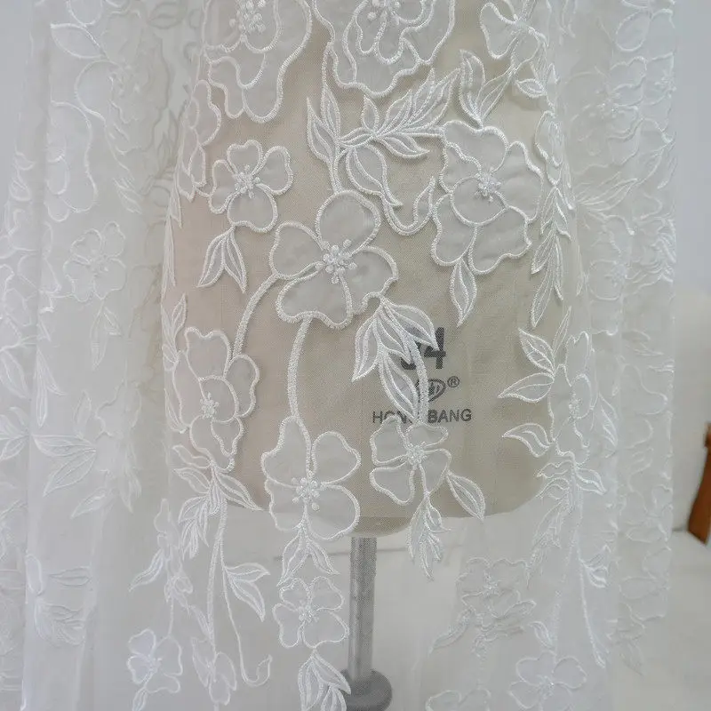 Embroidered Soft Flower Appliqued Laser Beaded Lace Fabric Mesh Bridal Decoration for Wedding Dress Material DIY Crafting
Embroidered Soft Flower Appliqued Laser Beaded Lace Fabric Mesh Bridal Decoration for Wedding Dress Material DIY Crafting