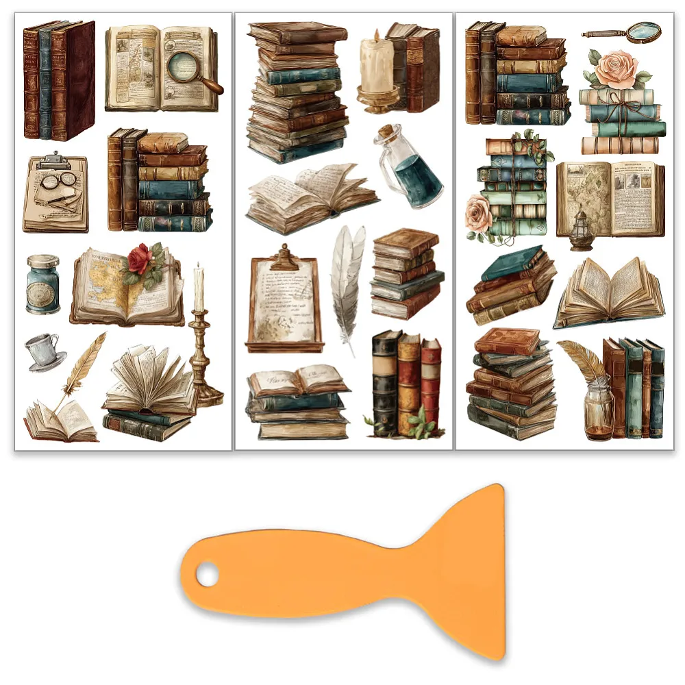 3 Sheets 3 Styles PVC Waterproof Decorative Stickers Self Adhesive Decals for Furniture Decoration Book 300x150mm 1 sheet/style
3 Sheets 3 Styles PVC Waterproof Decorative Stickers Self Adhesive Decals for Furniture Decoration Book 300x150mm 1 sheet/style