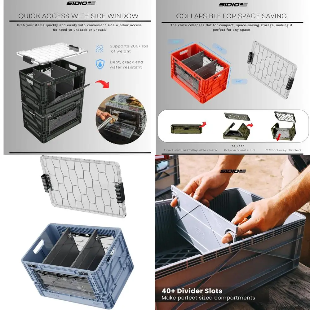 Прочный складной ящик для хранения с крышкой и перегородками — прочная штабелируемая корзина для дома, офиса, гаража, улицы темно-синего серого цвета
Прочный складной ящик для хранения с крышкой и перегородками — прочная штабелируемая корзина для дома, офиса, гаража, улицы темно-синего серого цвета