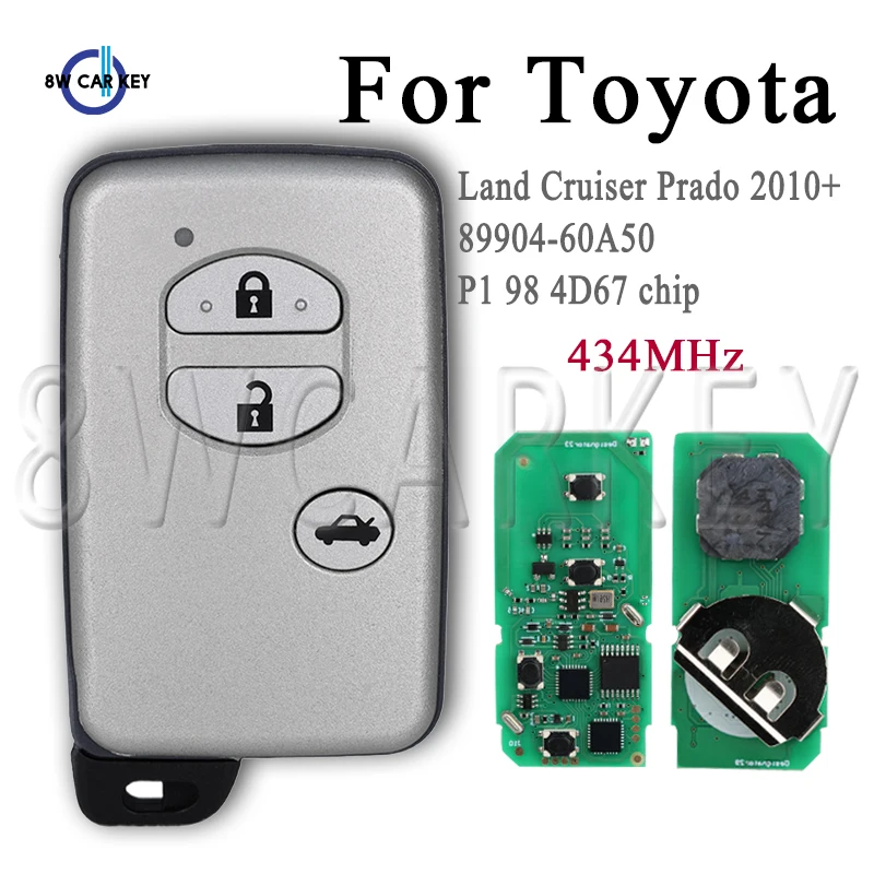8W For Toyota Land Cruiser Prado 2010+ 3 Buttons B74EA Auto Car Remote Key Start F433 FCCID 89904-60A50 P1 98 Chip 4D
8W For Toyota Land Cruiser Prado 2010+ 3 Buttons B74EA Auto Car Remote Key Start F433 FCCID 89904-60A50 P1 98 Chip 4D