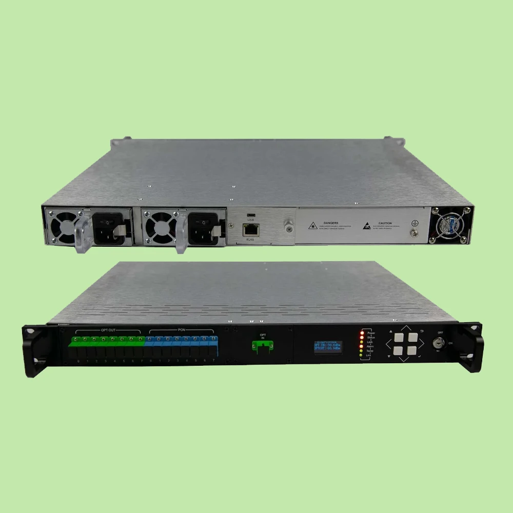 1550nm 8-Port Erbium-Doped EDFA Optical Fiber Amplifier with WDM, SNMP & WEB Management Support
1550nm 8-Port Erbium-Doped EDFA Optical Fiber Amplifier with WDM, SNMP & WEB Management Support
