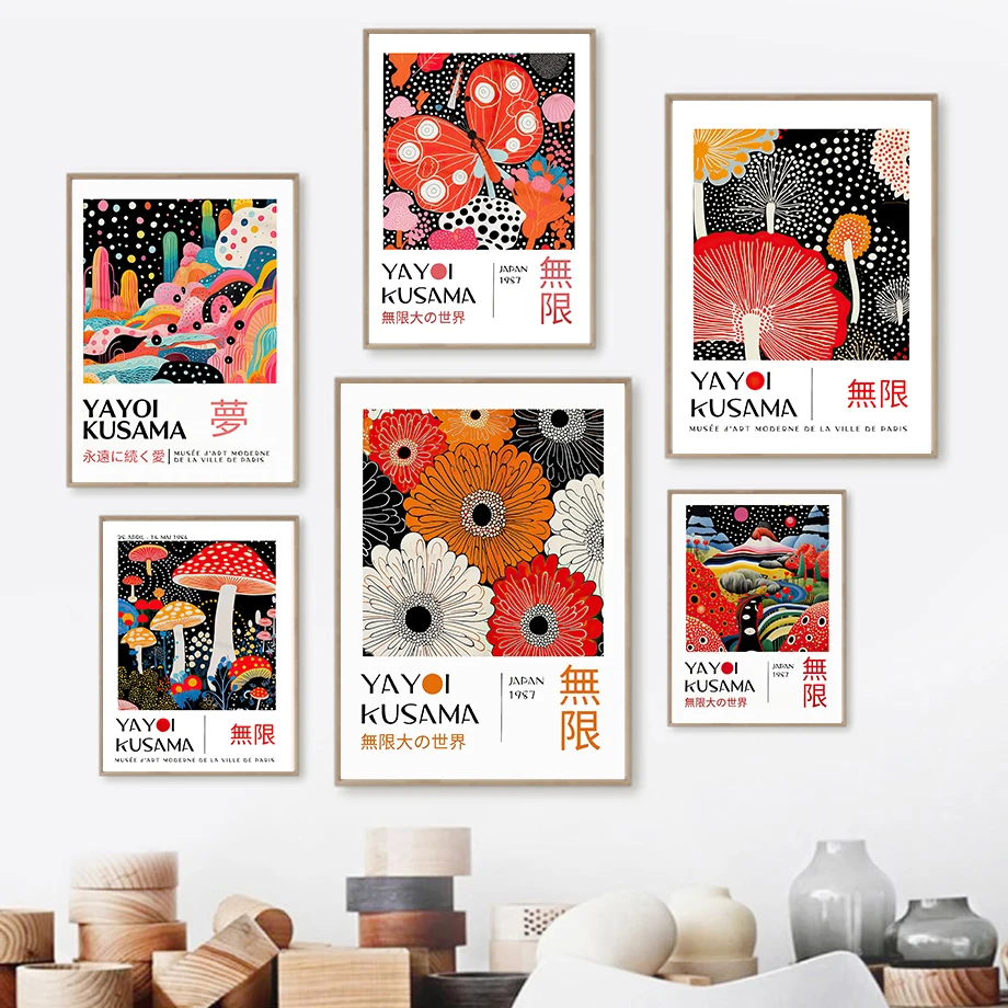 Japanese Modern Art Kusama Exhibition Colorful Wall Art BotanicWall Art Canvas Painting Nordic Poster Home Living Room Decor
Japanese Modern Art Kusama Exhibition Colorful Wall Art BotanicWall Art Canvas Painting Nordic Poster Home Living Room Decor