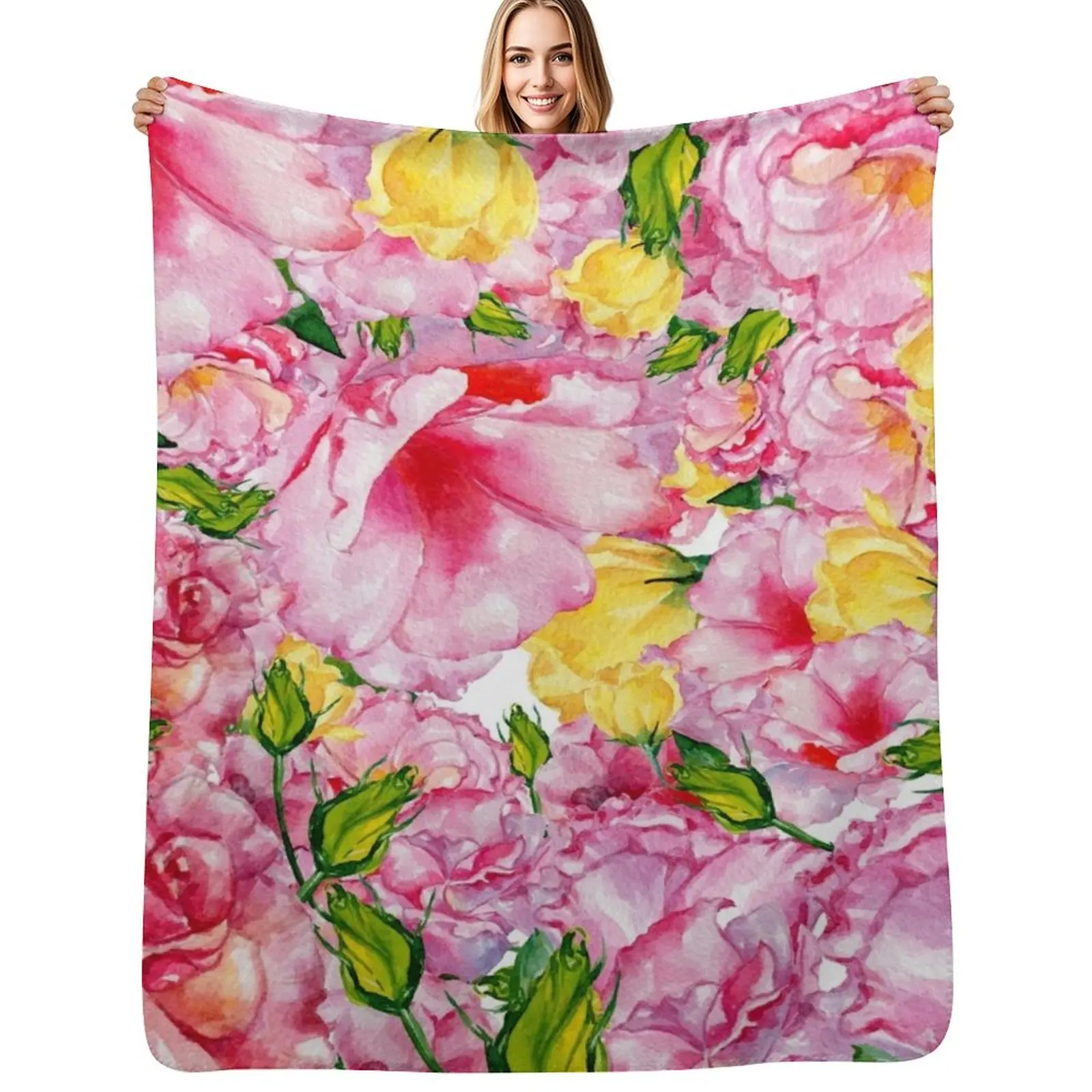 Modern hand painted neon pink yellow watercolor roses floral Throw Blanket Plush Fuzzy Cozy Blanket for Couch Sofa
Modern hand painted neon pink yellow watercolor roses floral Throw Blanket Plush Fuzzy Cozy Blanket for Couch Sofa