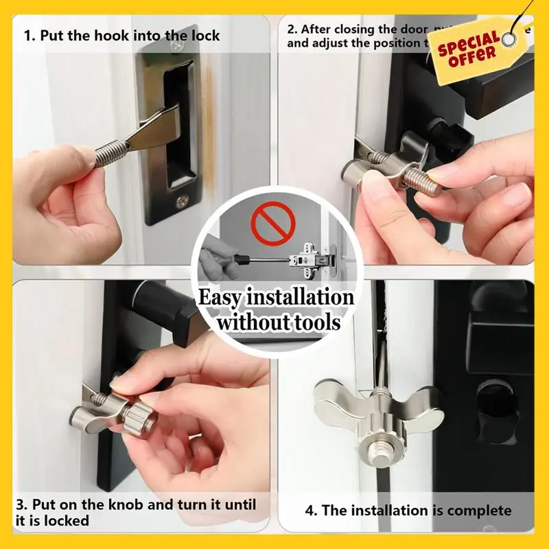4 Pcs Portable Adjustable Door Lock Hotel Door Locks, Door Security Devices, Door Lock Additional Safety
4 Pcs Portable Adjustable Door Lock Hotel Door Locks, Door Security Devices, Door Lock Additional Safety
