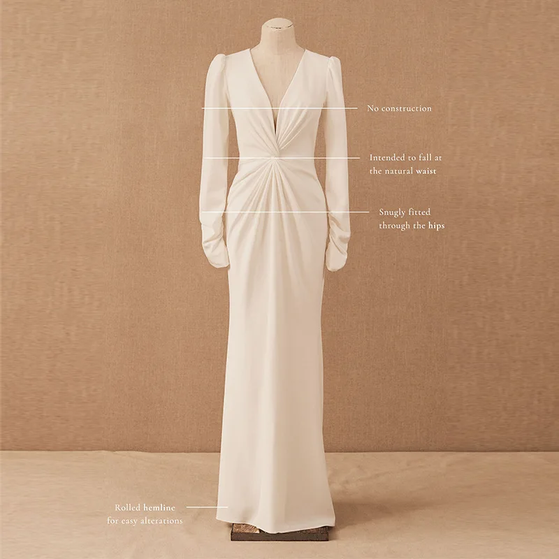 Long Sleeve Mermaid Wedding Dress2025New style with deep elegancevSlim Fit Simple Hepburn Twist Split Gown French Wedding Dress
Long Sleeve Mermaid Wedding Dress2025New style with deep elegancevSlim Fit Simple Hepburn Twist Split Gown French Wedding Dress