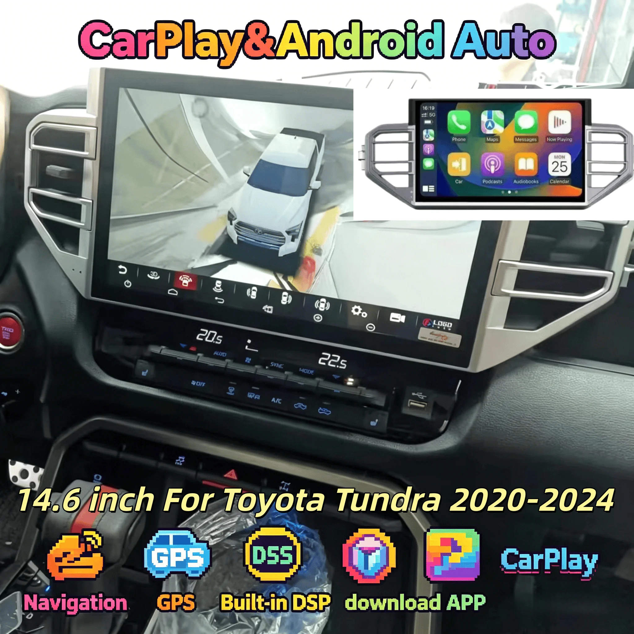14.6 Inch For Toyota Tundra 2020 2021 2022 2023 2024 Andriod 13 CarPlay Car GPS Multimedia radio screen Car GPS Navi Radio
14.6 Inch For Toyota Tundra 2020 2021 2022 2023 2024 Andriod 13 CarPlay Car GPS Multimedia radio screen Car GPS Navi Radio