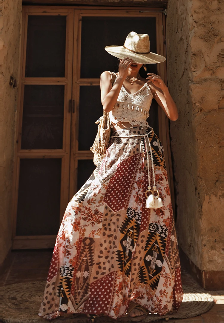 Spring Summer Women Bohème Vacation Style Print Sexy Side Slit Skirt A-line Long Pants
Spring Summer Women Bohème Vacation Style Print Sexy Side Slit Skirt A-line Long Pants