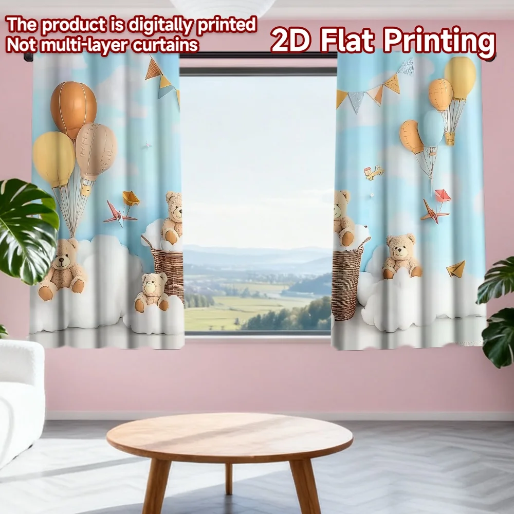 2D flat printing 2pcs Window Curtains Teddy Bears in Cloudland Digital Printed Polyester Drapes Festive Wall Decor Perfect for
2D flat printing 2pcs Window Curtains Teddy Bears in Cloudland Digital Printed Polyester Drapes Festive Wall Decor Perfect for