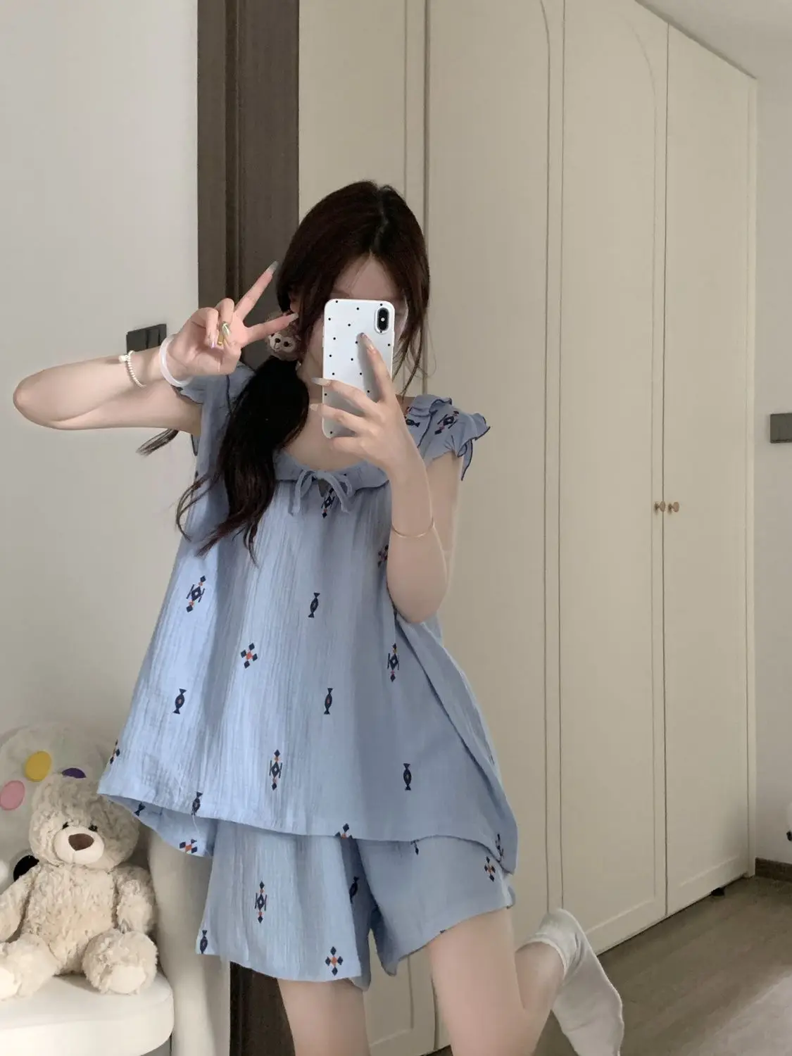 Casual Women's Printing Pajamas Set Femme 2 Pieces Short Sleeves Summer Sleepwear Ladies Can Be Wear Outside Homewear Suit
Casual Women's Printing Pajamas Set Femme 2 Pieces Short Sleeves Summer Sleepwear Ladies Can Be Wear Outside Homewear Suit